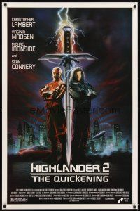 5b302 HIGHLANDER 2 1sh '91 great artwork of immortals Christopher Lambert & Sean Connery!