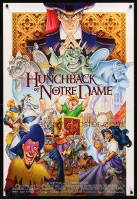 5b317 HUNCHBACK OF NOTRE DAME DS 1sh '96 Walt Disney, art of cast from Victor Hugo's novel!