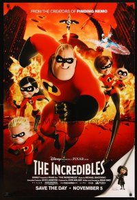 5b327 INCREDIBLES family style advance DS 1sh '04 Disney/Pixar animated superhero family!