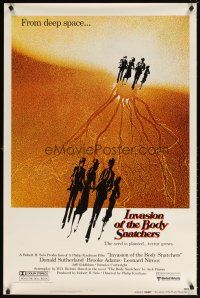 5b342 INVASION OF THE BODY SNATCHERS advance 1sh '78 Kaufman classic remake of deep space invaders!