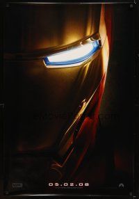 5b346 IRON MAN teaser DS 1sh '08 Robert Downey Jr. is Iron Man, cool close-up of suit!