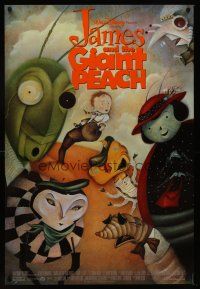 5b349 JAMES & THE GIANT PEACH DS 1sh '96 Disney fantasy cartoon, Lane Smith art of cast!