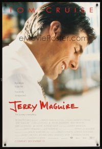 5b351 JERRY MAGUIRE advance DS 1sh '96 close up of Tom Cruise, directed by Cameron Crowe!