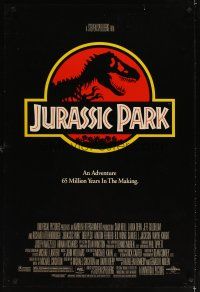 5b356 JURASSIC PARK DS 1sh '93 Spielberg, Richard Attenborough re-creates dinosaurs!