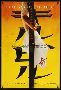 5b365 KILL BILL: VOL. 1 foil teaser 1sh '03 Quentin Tarantino, Uma Thurman's katana!