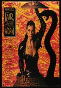 5b377 LAIR OF THE WHITE WORM 1sh '88 Ken Russell, image of sexy Amanda Donohoe with snake shadow!