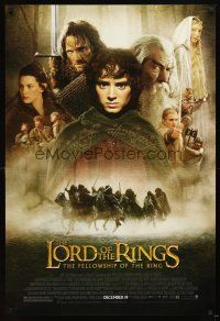 5b410 LORD OF THE RINGS: THE FELLOWSHIP OF THE RING advance 1sh '01 montage artwork of top cast!