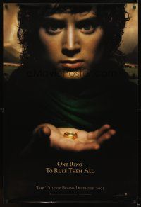 5b412 LORD OF THE RINGS: THE FELLOWSHIP OF THE RING teaser 1sh '01 J.R.R. Tolkien, one ring!