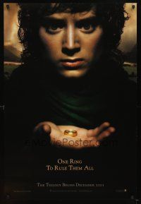 5b414 LORD OF THE RINGS: THE FELLOWSHIP OF THE RING teaser DS 1sh '01 J.R.R. Tolkien, one ring!