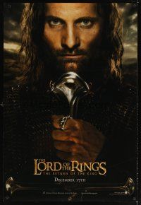 5b421 LORD OF THE RINGS: THE RETURN OF THE KING Aragorn style teaser DS 1sh '03 Viggo Mortensen as Aragorn!