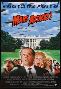 5b443 MARS ATTACKS! 1sh '96 directed by Tim Burton, Jack Nicholson, Glenn Close, Brosnan!