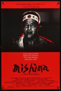5b469 MISHIMA 1sh '85 Paul & Leonard Schrader, Ken Ogata as Yukio Mishima, intense image!