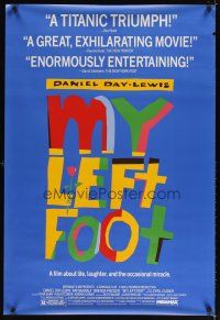 5b485 MY LEFT FOOT 1sh '89 Daniel Day-Lewis, life, laughter, and the occasional miracle!