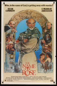 5b489 NAME OF THE ROSE 1sh '86 Der Name der Rose, great Drew Struzan art of Sean Connery as monk!