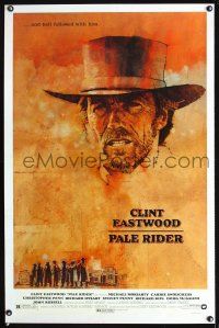 5b514 PALE RIDER 1sh '85 great artwork of Clint Eastwood by C. Michael Dudash!