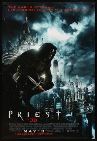 5b549 PRIEST advance DS 1sh '11 cool image of Paul Bettany in the title role, Karl Urban