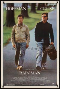 5b564 RAIN MAN 1sh '88 Tom Cruise & autistic Dustin Hoffman, directed by Barry Levinson!