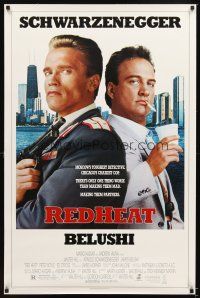 5b572 RED HEAT 1sh '88 Walter Hill, great image of cops Arnold Schwarzenegger & James Belushi!