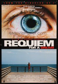 5b573 REQUIEM FOR A DREAM DS 1sh '00 addicts Jared Leto & Jennifer Connelly, cool eye image!