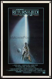 5b582 RETURN OF THE JEDI int'l 1sh '83 George Lucas classic, great art of hands holding lightsaber!