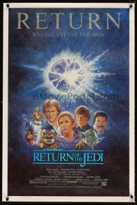 5b581 RETURN OF THE JEDI 1sh R85 George Lucas classic, Mark Hamill, Harrison Ford, Jung art!