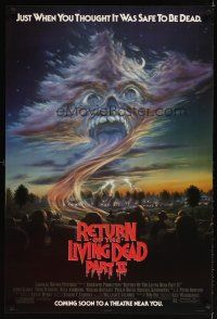 5b588 RETURN OF THE LIVING DEAD 2 advance 1sh '88 just when you thought it was safe, cool art!
