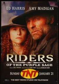 5b592 RIDERS OF THE PURPLE SAGE TV 1sh '96 Ed Harris, Amy Madigan, western!
