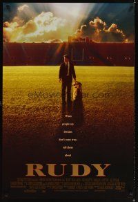 5b612 RUDY 1sh '93 Sean Astin on field gets to play Notre Dame football!