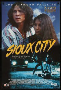 5b639 SIOUX CITY 1sh '94 cool image of director & star Lou Diamond Phillips!