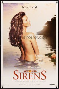 5b640 SIRENS teaser 1sh '94 super sexy seductive Elle Macpherson naked in lake!
