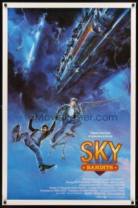 5b642 SKY BANDITS 1sh '86 Scott McGinnis, Jeff Osterhage, wild artwork of zeppelin!