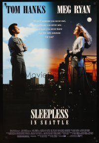 5b646 SLEEPLESS IN SEATTLE 1sh '93 Nora Ephron directed, romantic Tom Hanks & Meg Ryan!