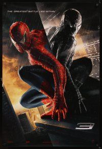 5b663 SPIDER-MAN 3 teaser DS 1sh '07 Sam Raimi, Tobey Maguire. greatest battle lies within!
