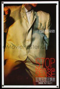 5b679 STOP MAKING SENSE 1sh '84 Jonathan Demme, Talking Heads, close-up of David Byrne's suit!