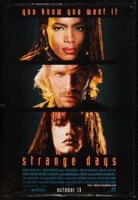5b682 STRANGE DAYS cast style DS advance 1sh '95 Ralph Fiennes, Angela Bassett, Juliette Lewis!