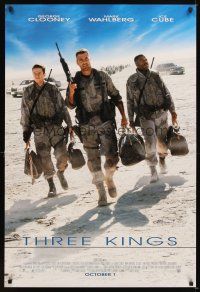 5b718 THREE KINGS advance DS 1sh '99 George Clooney, Mark Wahlberg, & Ice Cube in the Gulf War!
