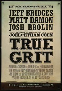5b739 TRUE GRIT advance DS 1sh '10 Jeff Bridges, Matt Damon, cool wanted poster design!