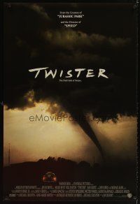 5b747 TWISTER int'l DS 1sh '96 storm chasers Bill Paxton & Helen Hunt running away from tornado!