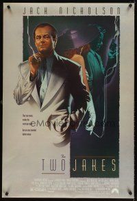 5b750 TWO JAKES DS 1sh '90 cool art of smoking Jack Nicholson by Rodriguez!