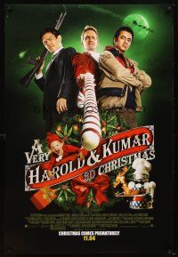 5b764 VERY HAROLD & KUMAR 3D CHRISTMAS advance DS 1sh '11 John Cho, Kal Penn, Neil Patrick Harris!