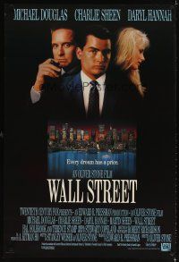 5b775 WALL STREET int'l 1sh '87 Michael Douglas, Charlie Sheen, Daryl Hannah, Oliver Stone!