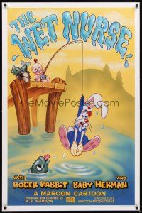5b778 WET NURSE Kilian 1sh '88 Baby Herman goes fishing w/Roger Rabbit as the bait!
