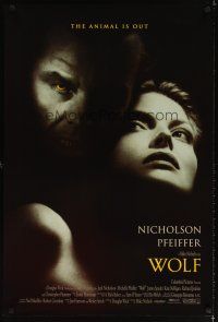 5b795 WOLF int'l DS 1sh '94 werewolf Jack Nicholson, sexy Michelle Pfeiffer!