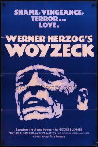 5b798 WOYZECK 1sh '79 Werner Herzog directed, close up of crazed Klaus Kinski!