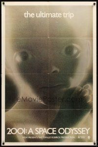5c006 2001: A SPACE ODYSSEY 1sh R74 Stanley Kubrick, super close image of star child!