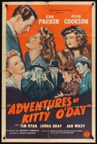 5c009 ADVENTURES OF KITTY O'DAY 1sh '44 Jean Parker, Peter Cookson, Tim Ryan, Lorna Gray