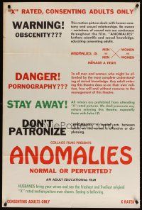 5c033 ANOMALIES 1sh '70s sex, Menage a trois, normal or perverted, for consenting adults only!
