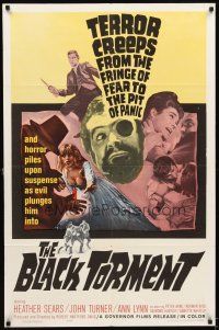 5c069 BLACK TORMENT 1sh '64 Heather Sears, terror creeps from the fringe of fear to pit of panic!