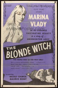 5c072 BLONDE WITCH 1sh '56 Nicole Courcel, close-up of sexy sorceress Marina Vlady!
