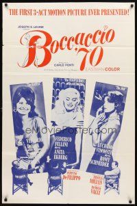 5c077 BOCCACCIO '70 1sh '62 sexy Loren, Ekberg & Schneider, plus Fellini, De Sica & Visconti!
